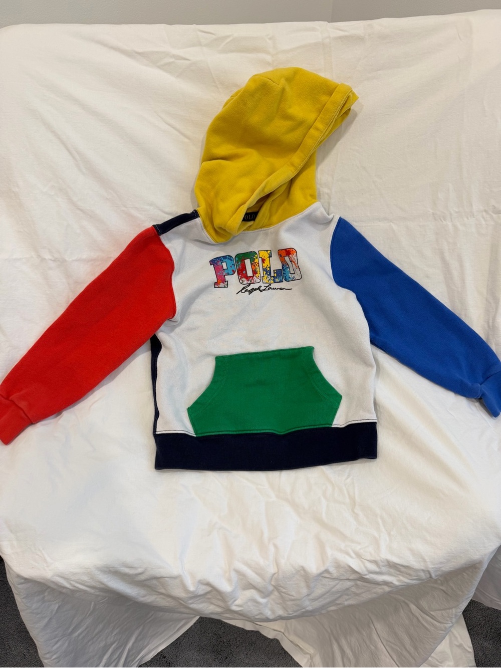 Polo by Ralph Lauren Colorblock Hoodie - Yellow Hood, Red & Blue Sleeves